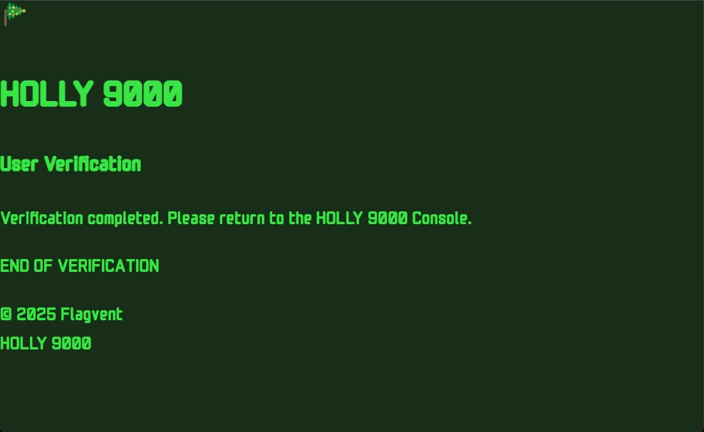 Flagvent 2025 - Day 7 - HOLLY 9000 website