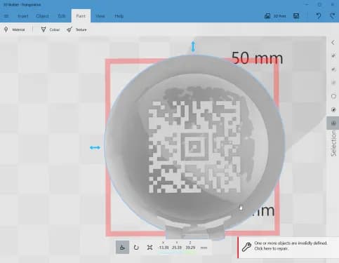 3D Builder QR Code In Sphere