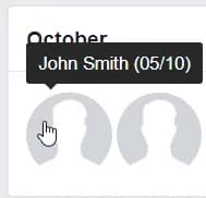 Facebook Birthday Hover Tooltip