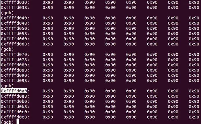 gdb Memory Inspect Output