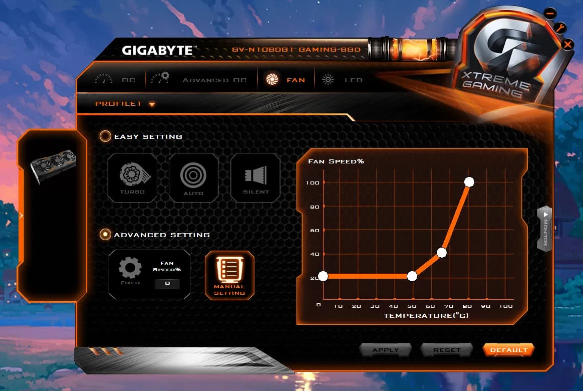 Gigabyte Xtreme Engine Fan Curve