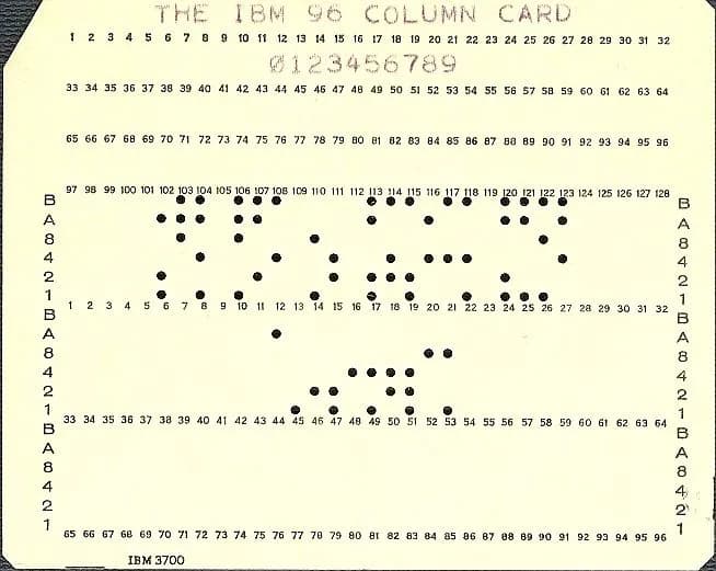 IBM 96 Punchcard