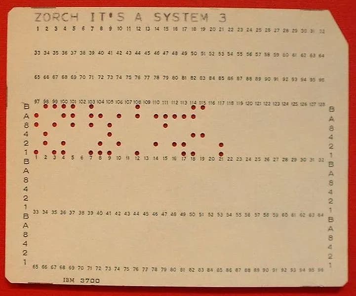 Zorch its a System 3 Punch Card