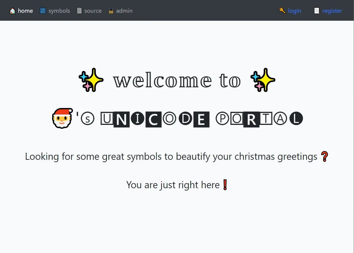 Hackvent 2019 - Day 17 - Unicode Portal