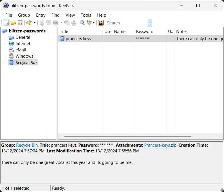 Hackvent 2024 - Day 15 - Blitzen KeyPass Safe