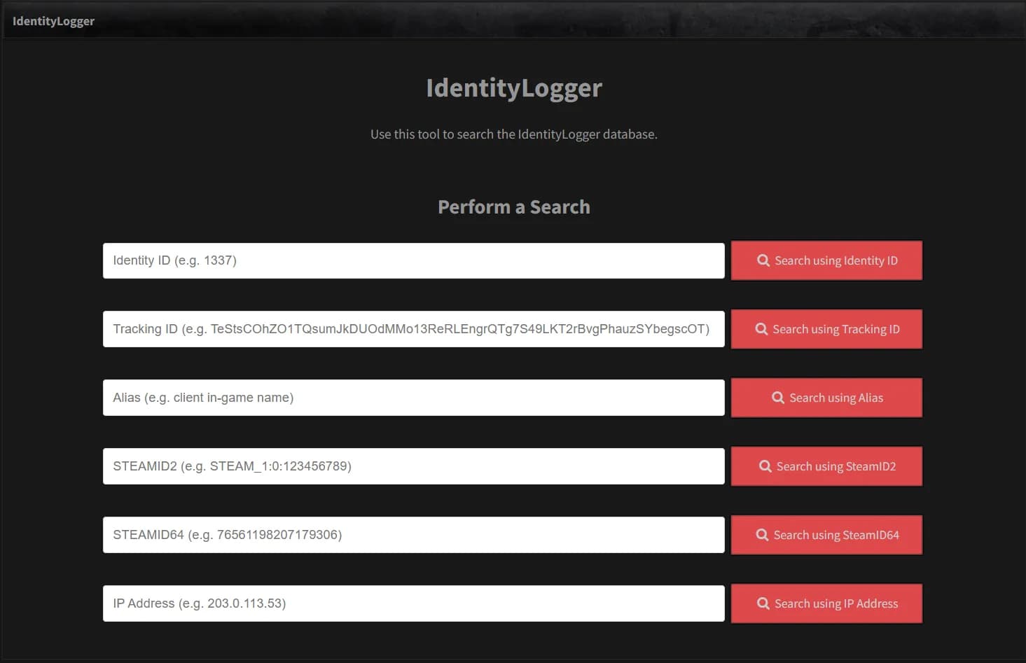 IdentityLogger Web Panel