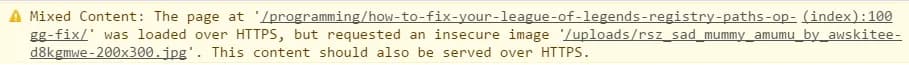 Mixed Content Console Warning