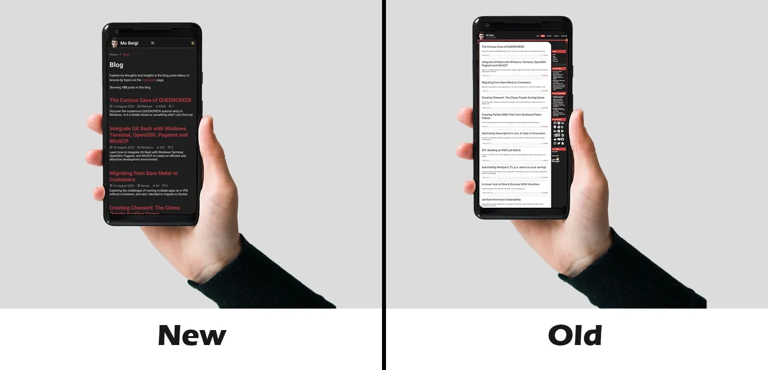 mobeigi.com Side by Side Comparison - Blog Page (Mobile)