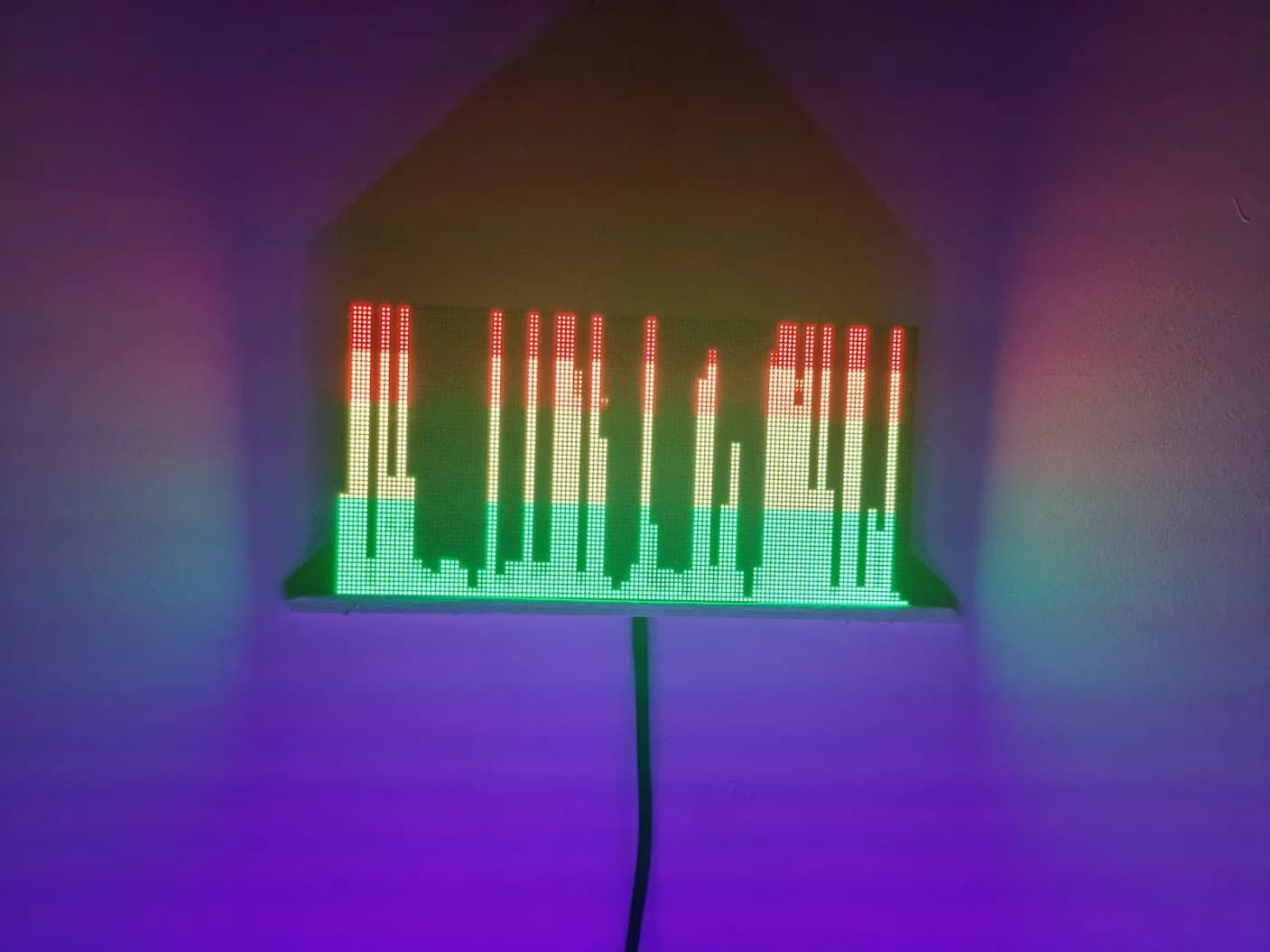 RGB Led Matrix showing sound levels