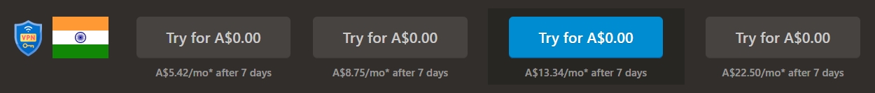 Chess.com membership prices displayed in Australian Dollars (AUD) while logged into an Indian account via VPN.