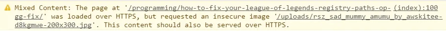 Mixed Content Console Warning
