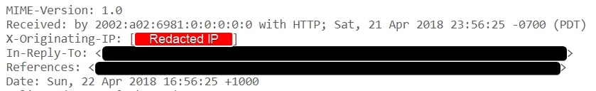 Raw Email Message Origin IP