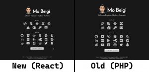 mobeigi.com React Rewrite Side by Side